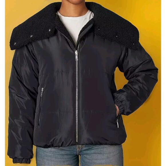 NEW Womens NWT Nicole Miller reversible jacket Black CR5 Excellent Warm - Picture 1 of 5